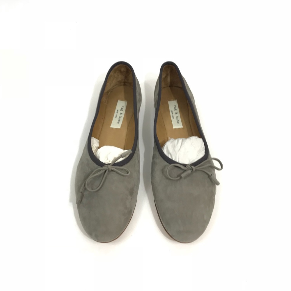 rag & bone Gray Suede Ballet Flats